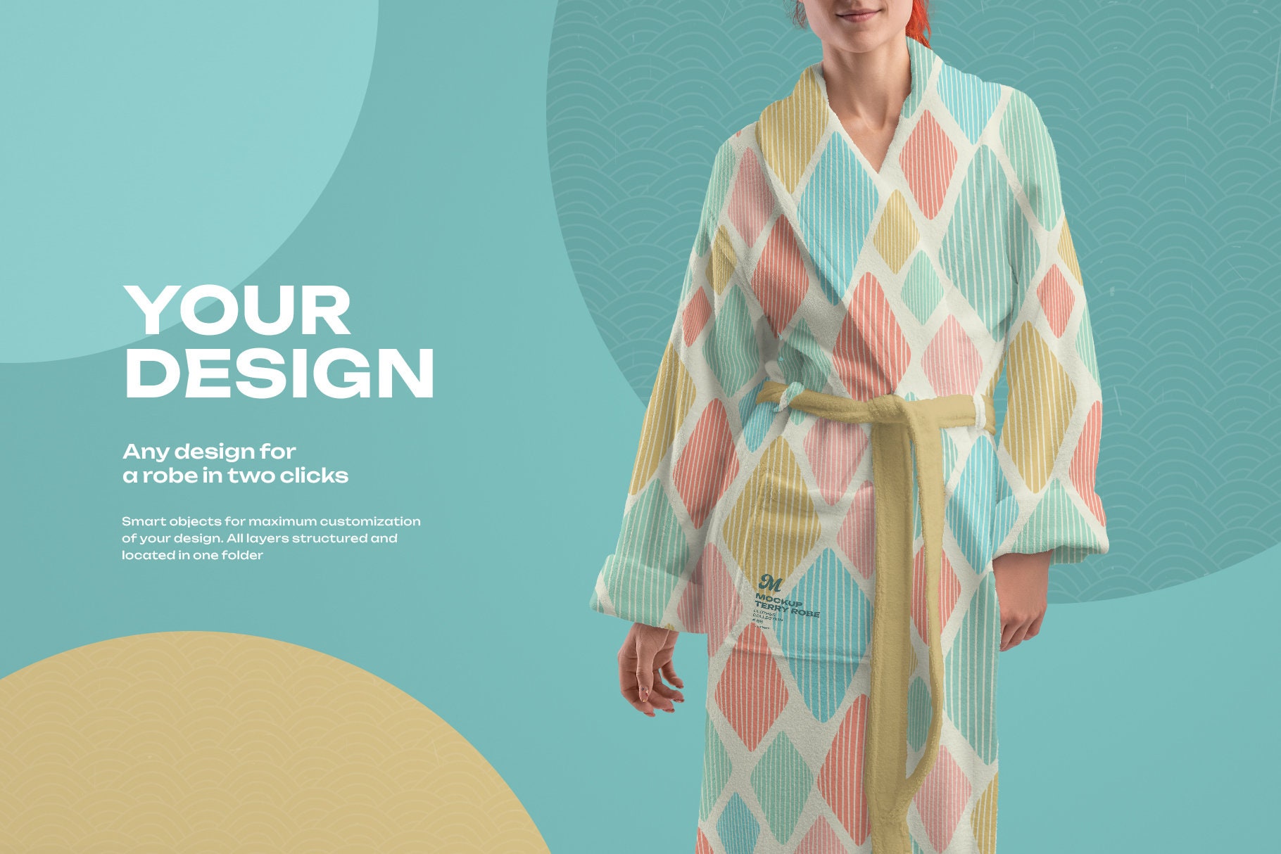Editable Terry Robe Mockup Women Front and Back Set PSD Сustomizable ...
