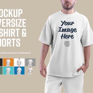 Übergroße schwere Tshirt Mockup Männer hochauflösende Bilder Studio Mock up