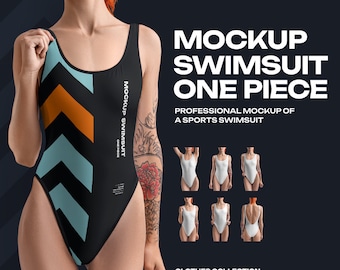 Women One Piece Swimsuit Mockup