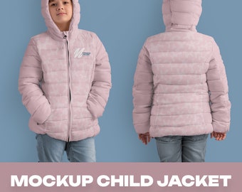 Mockup voor winterjas voor kinderen - 4 PSD-modellen