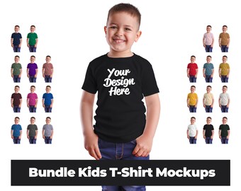 Child T-shirt Mockup, Mockup Bundle, Kids Boy T-shirt Mockups, Kid Mockup Tshirt, Youth Mockup, Model Mockup, Kids Shirt Mock up