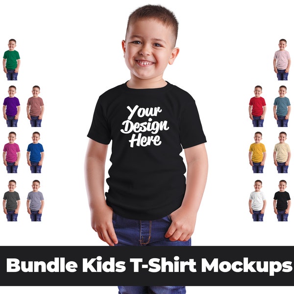 Child T-shirt Mockup, Mockup Bundle, Kids Boy T-shirt Mockups, Kid Mockup Tshirt, Youth Mockup, Model Mockup, Kids Shirt Mock up