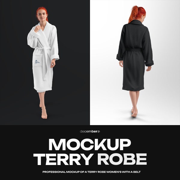 Terry Robe Mockups - Passen Sie Farben und Hintergrund an PSD Mockup