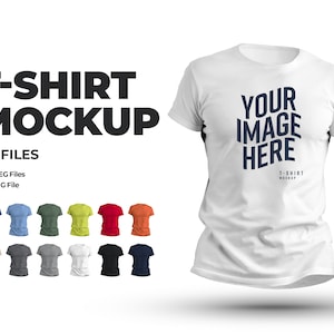 Male T-shirt Mockups in 3D Style, Mockup Bundle Mens T-Shirt 24 Files, PNG, JPEG, Transparent Shirt, Mockup Crew Neck Tshirt Men