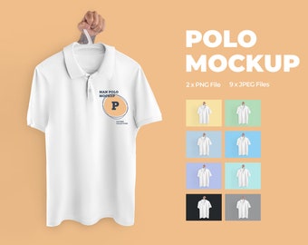Maqueta de camisa polo, Paquete de maquetas, Maqueta de polo, Maquetas de fondo de diferentes colores, Maqueta de camisa, Maqueta de camisa de golf, Maqueta de estilo de vida
