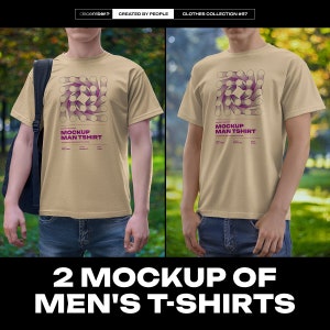 Mockup Mens Short Sleeve Tshirts PSD Customizable Color Smart Mock-up Simple Tshirt Mockups Man High-Resolution Images