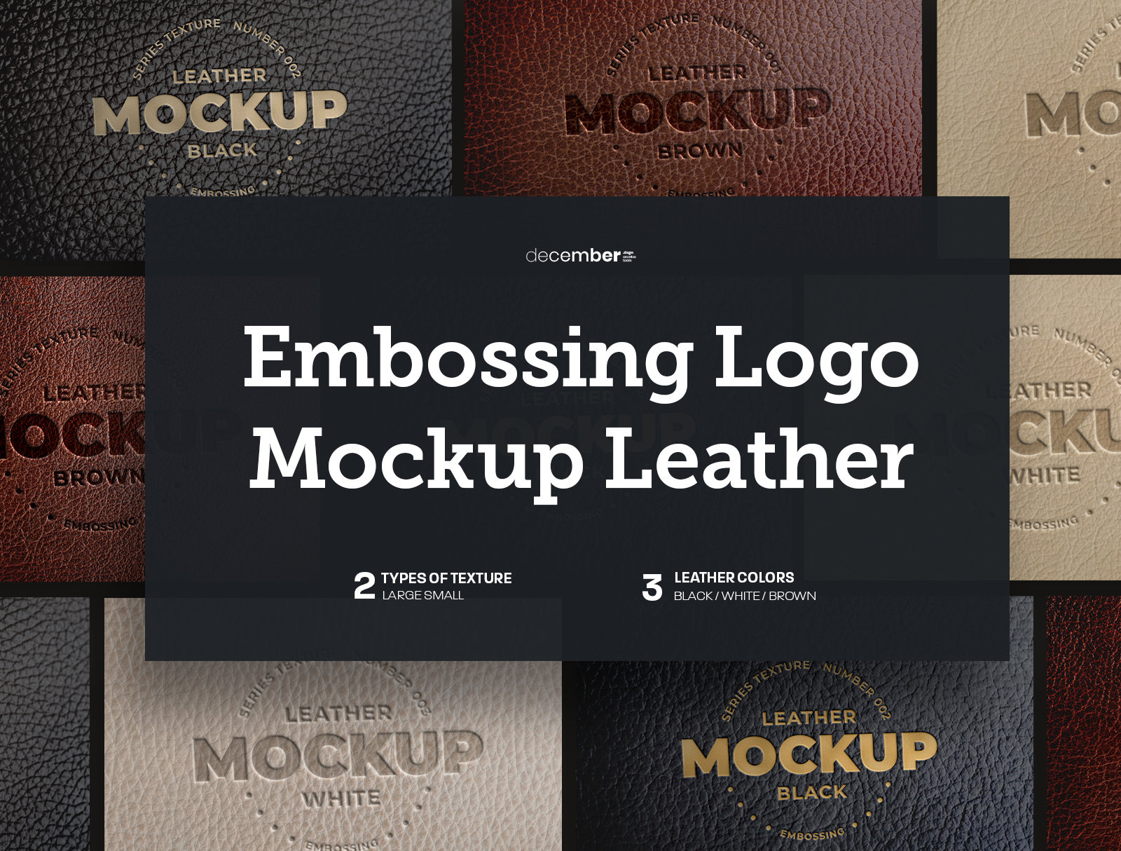 PSD Leather Stamp Logo Mockup Embossed Leather Mockup Leather Branding