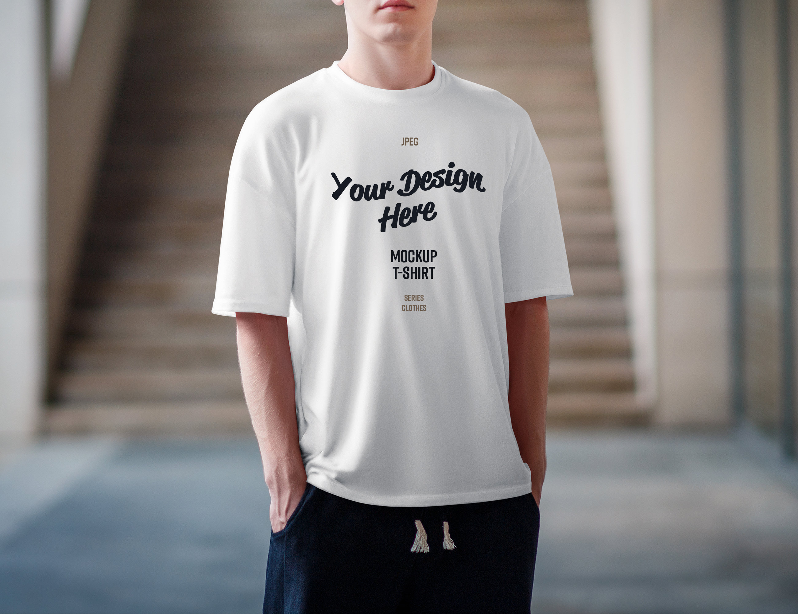 Urban Tshirt Mockup Gildan 5000 Oversized T shirt Model Mock Up