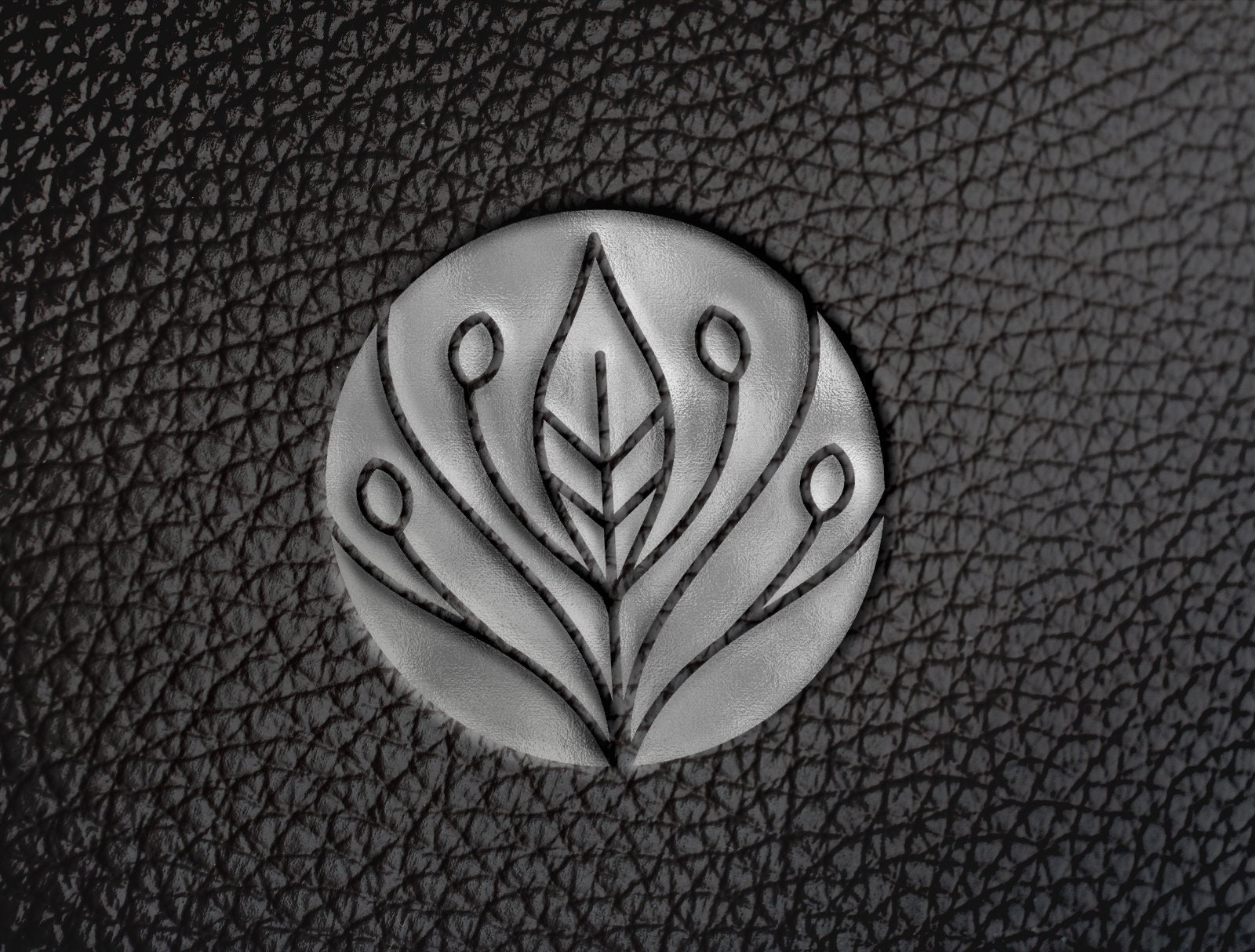 PSD Leather Stamp Logo Mockup Embossed Leather Mockup Leather Branding