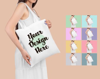 Tote Bag Mock Up Model Handling Tote Bag Mockup Studio Mockup
