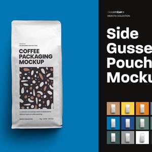 Coffee Package Mockup, Coffee Bag Template, Side Gusset Bag Mockup, Coffee Bean Bag Mockup, Coffee Packaging Mockup, Coffee Sachet Mockup
