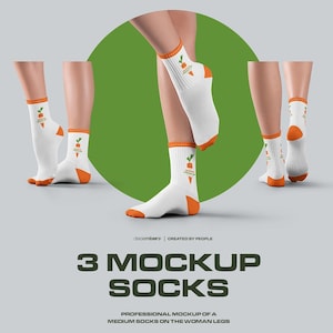 Sock Mockup Images With Toe and Heel Pair Sock High-Resolution Mock-ups PSD Editable Color