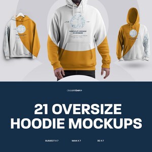 Mockup Pull Over Hoodie PSD Editable Color and Elements Hoodies Fashion Mockup Bundle