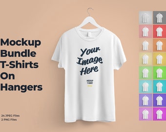 Mockup White Tshirt on Hanger, Unisex Mockup, Transparent Background, Flat Lay Mockup Bundle, Hanging Shirt Mockup, Summer Mockup, JPEG, PNG