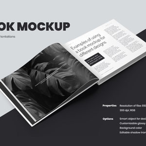 Book Mockups PSD Book Cover Mockup Open and Closed Book Mockup Hard Cover Landscape Oriantation Smart Objects for Design