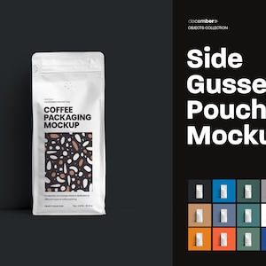 Side Gusset Bag Mockups, Product Label Template, Coffee Bean Bag Mockup, Coffee Bag Template, Coffee Packaging Mockup, Packing Mockup