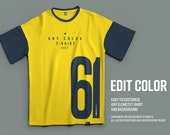 All Over Tshirt Mockup Template PSD, Front and Back Oversized T-shirt Mockup, Clothing Tag Template, Flat Lay Mockup, High Resolution