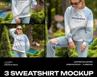 Realistic Mockup Sweatshirt Outdoor 4K Editable Photoshop Mockups