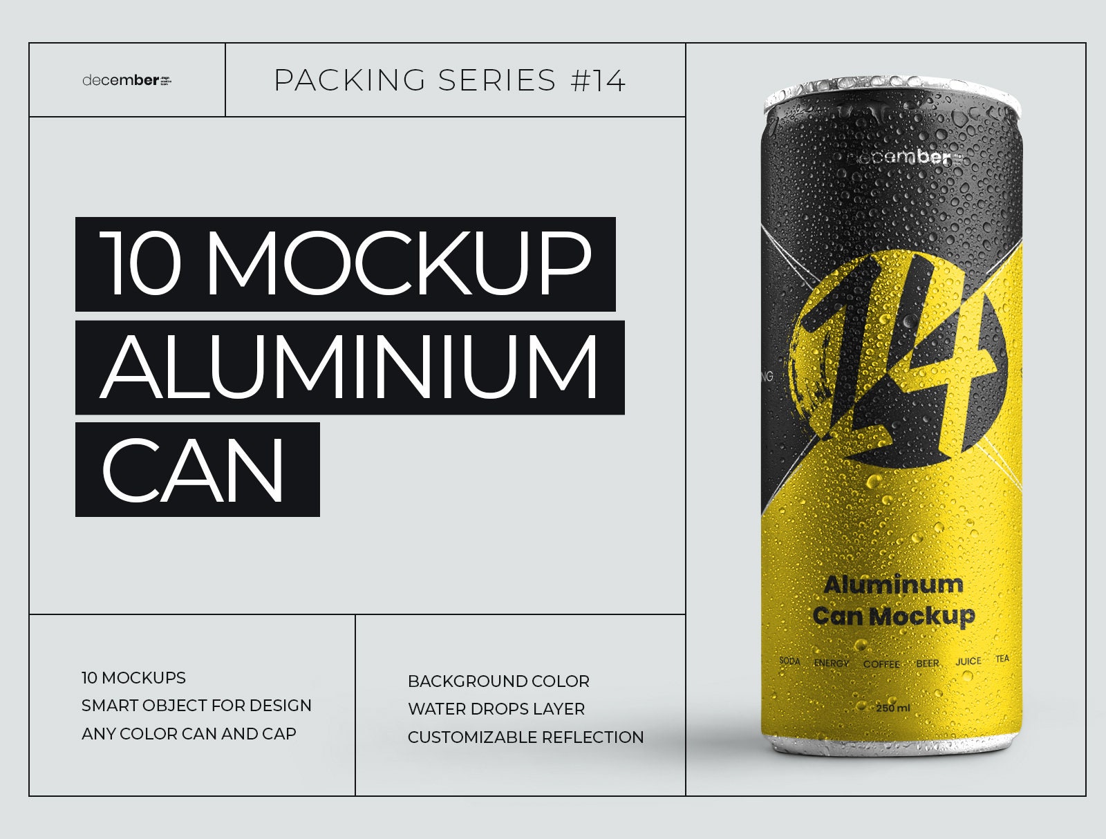 Mockups Aluminium Can 500 ml 10 PSD Mockup Smart Objects for Design