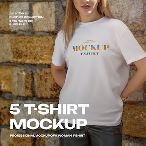 Mockup Womens Tshirts PSD Editable Color T-Shirt Fashion Mockups High-Resolution Outdoor Photoshoot Set