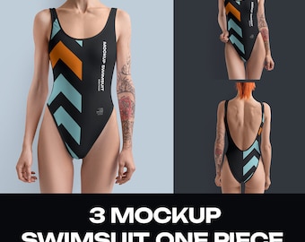 Mockups of a One Piece Sports Women's Swimsuit