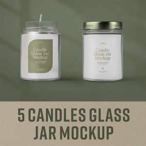 Glass Candle Jar Mockup PSD - Label Mockup - Professional Photoshop Set