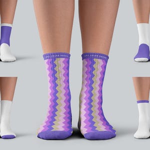 Smart Mockup Long Socks Dye Sublimation Mockups With Toe and Heel Pair Sock High-Resolution Mock-ups PSD Editable Color
