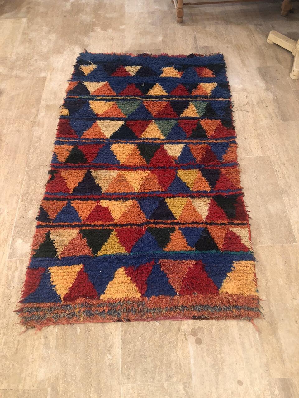 Tapis Pour La Maison , Tapis Boucherouite Rug Multicolore, Tapis Berbère, Vintage Rug, Marocain, Ben