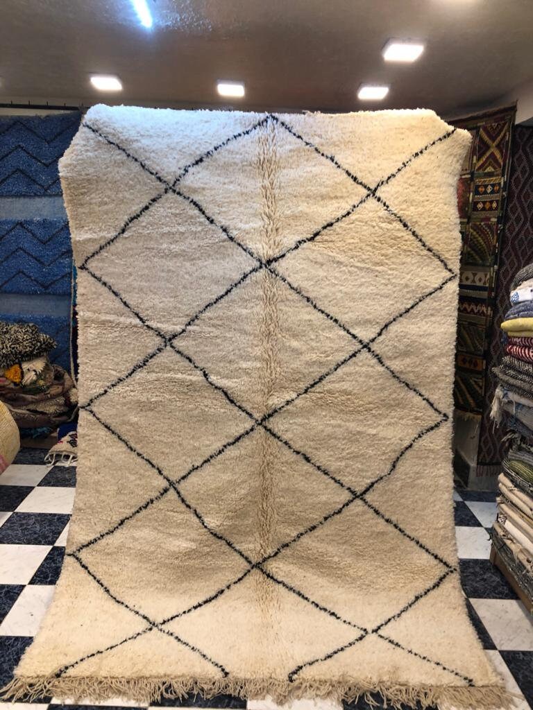 250x150cm Tapis Blancs Mrirt Handmad Berbère, Tapis Vintage, Marokkanischer Teppich, Mrirt Room, Mor