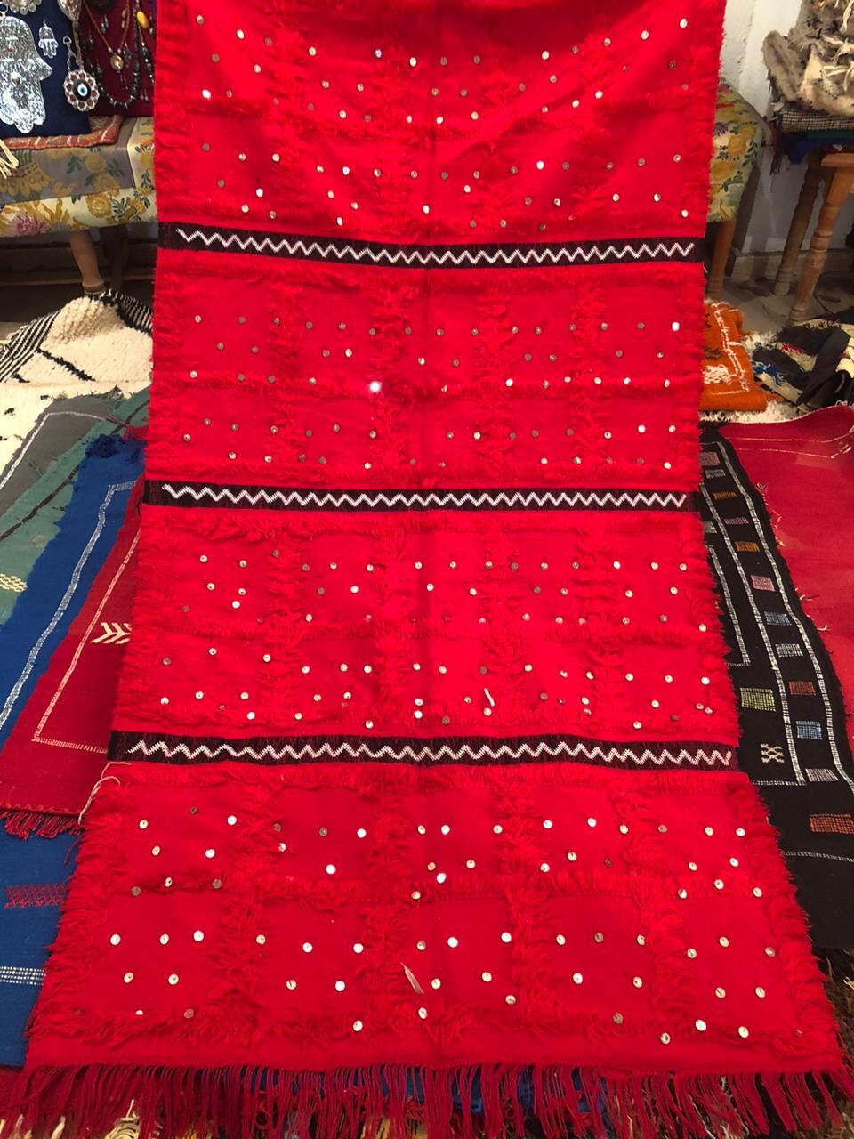 Handira, Spécial Handira Berbère Maroc Cactus Silk Rug, Berbère, Vintage Marocain, Beni Ourain, Azil