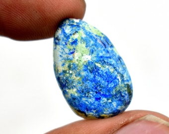 AAA Quality Azurite Turquoise Cabochons,100/% Natural Azurite Turquoise,Azurite Turquoise Loose Stone,Semi Precious  52Cts. 36X17mm.