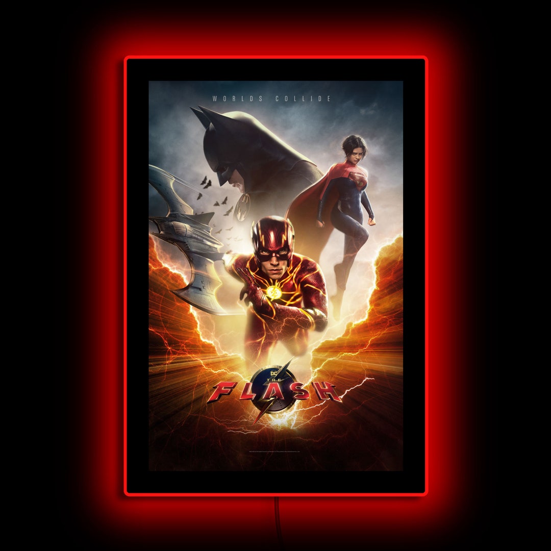 The Flash #2 Worlds Collide Mini Poster Plus LED Illuminated Sign - Etsy