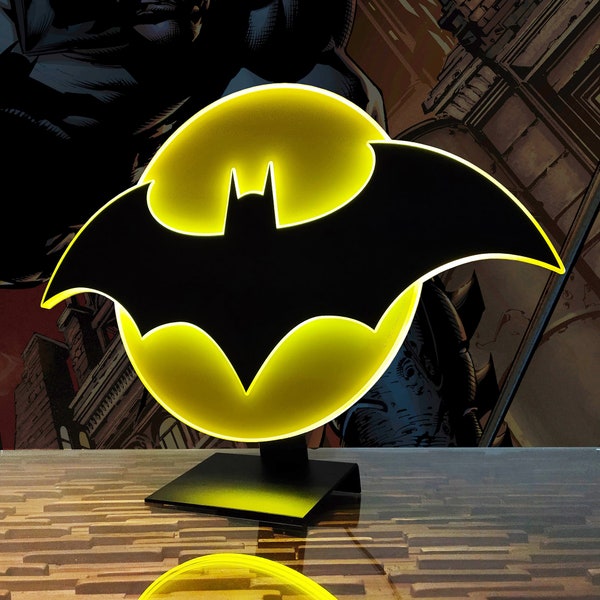 BATMAN DC Comics Batsign LED Halo Light (régulier) avec piédestal pour table debout