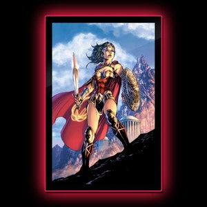 Wonder Woman – Comic Art 1 Beleuchtetes Poster Wandkunst