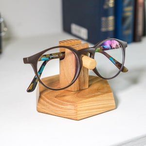 Wooden holder stand for mens eye glasses, Gorgeous Best birthday gift or just a present, We engrave if you wish