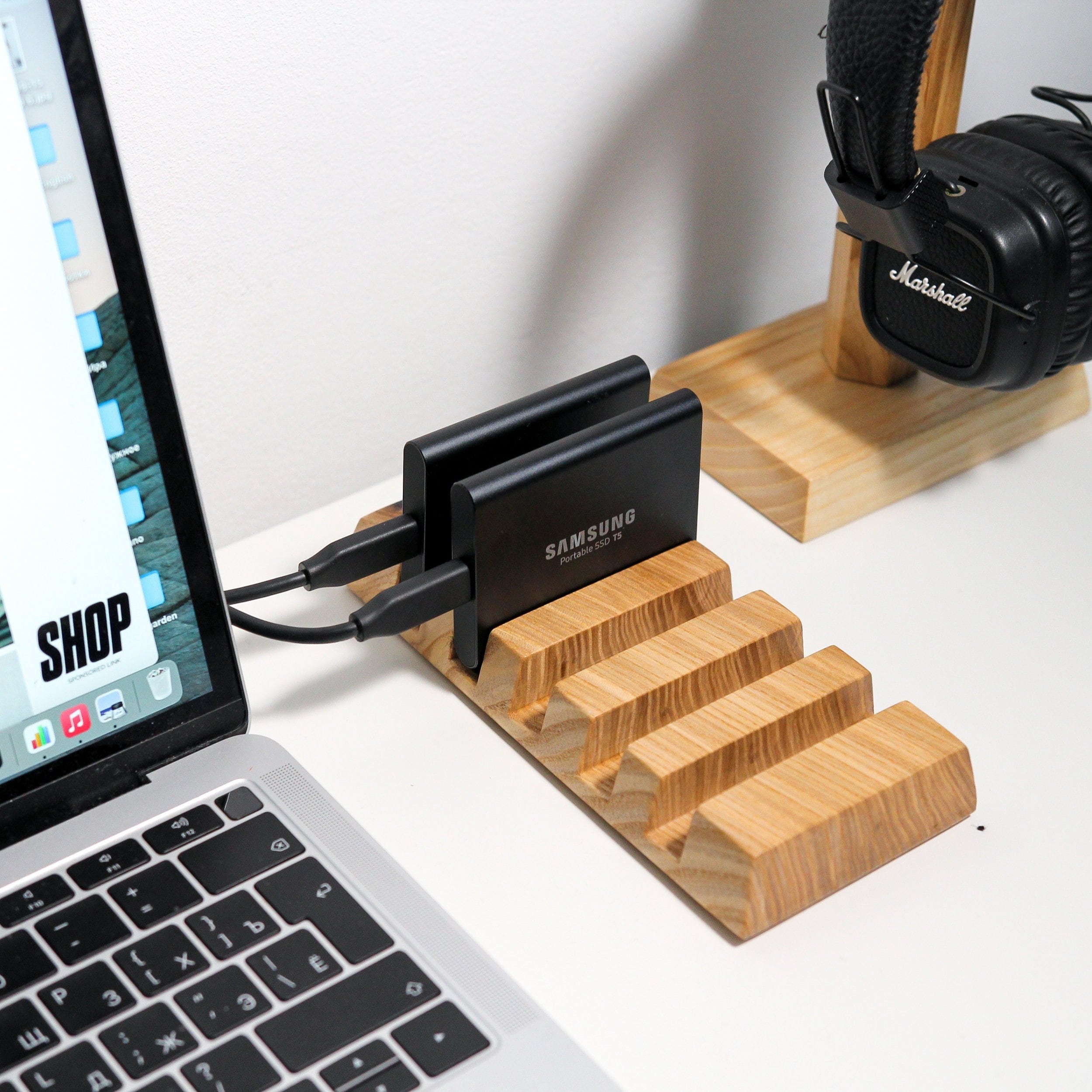 Wooden Stand Holder for 5 Hard Drive External Portable Save Etsy