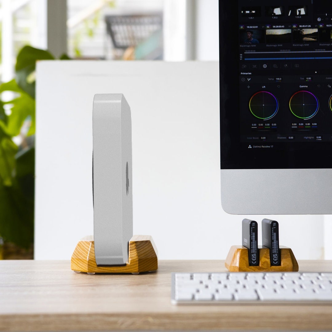 Vertical Mac Mini Apple Wooden Holder Stand Office Desk Etsy