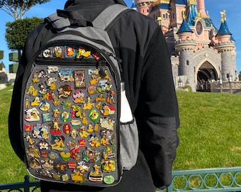State Hatie Kick-Around Black Canvas Backpack With Disney Pins Official Disney Mickey Mouse Pin Trading Display Black  main image 3