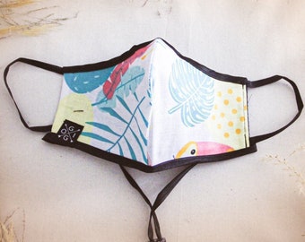 100% Cotton with FILTER, Hypoallergenic, EcoFriendly, Certified, Multi-Layer Face Mask. Reusable. Reversible. Handmade. UK SELLER