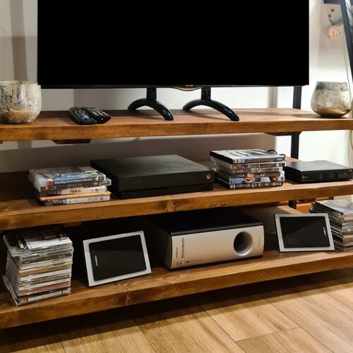 Industrial Pipe and Wood TV Stand Entertainment Unit Etsy