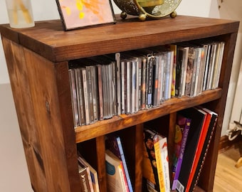 Reclaimed Wood Vinyl Record Cabinet: Rustic Industrial Hairpin Leg Storage