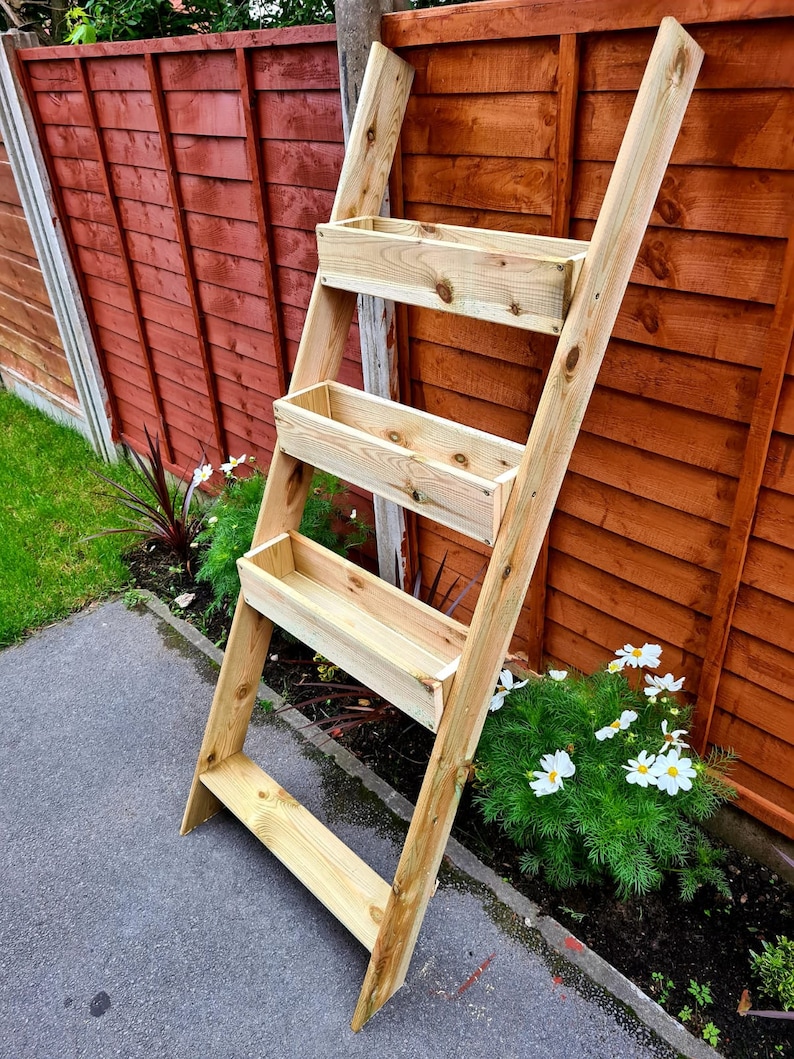 Houten Plantenbak Ladder Buiten kruiden planten bloemen Etsy Nederland