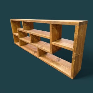 Solid Wood Bookshelf | Rustic Bookcase | BIKUPA handmade Storage Shelf | Industrial Shelving Unit | Open Shelves Book Organizer image 16