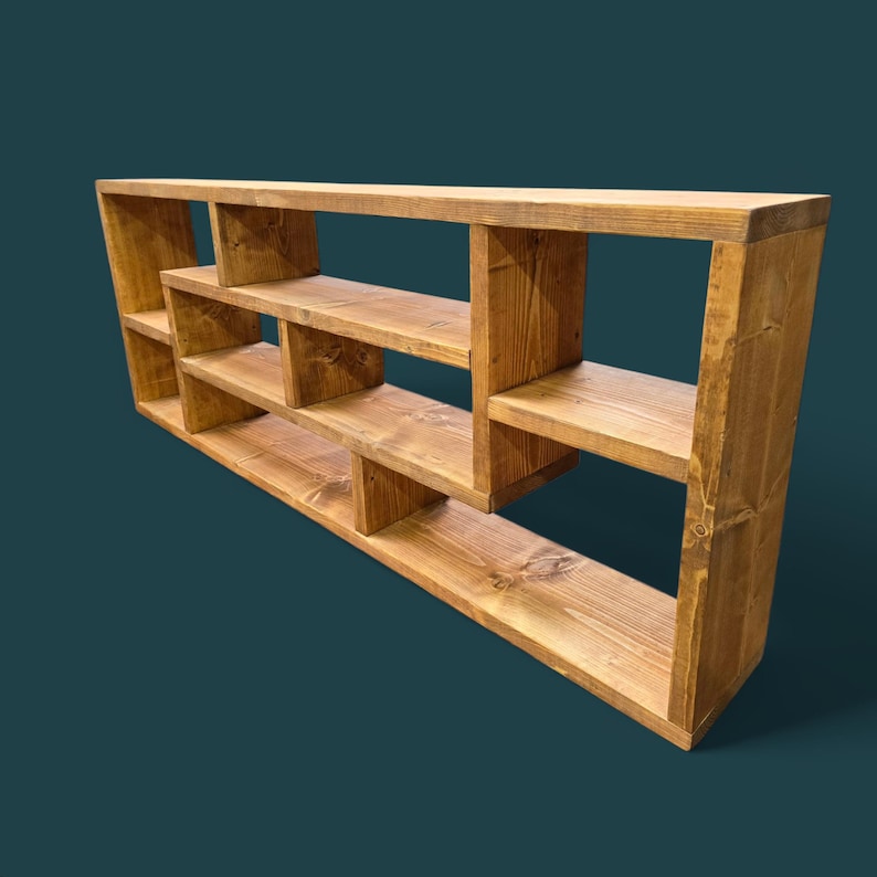 Solid Wood Bookshelf | Rustic Bookcase | BIKUPA handmade Storage Shelf | Industrial Shelving Unit | Open Shelves Book Organizer image 16