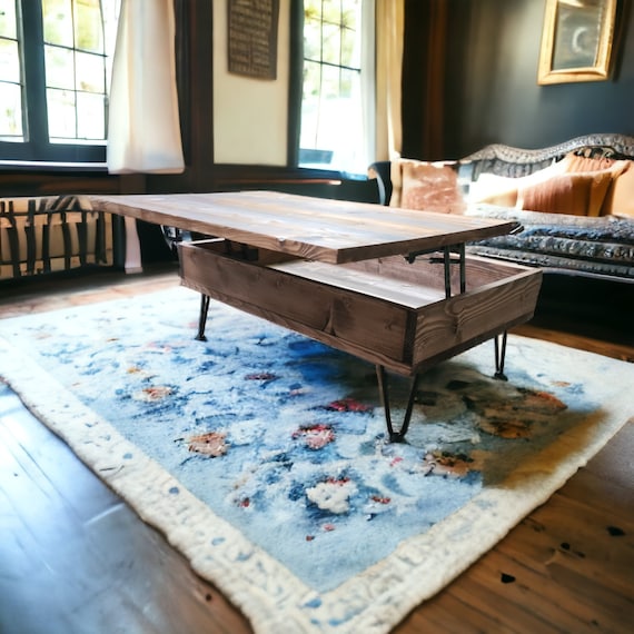 Lifting Coffee Table rustic Reclaimed Wood Living Room Furniture