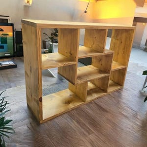 Solid Wood Bookshelf | Rustic Bookcase | BIKUPA handmade Storage Shelf | Industrial Shelving Unit | Open Shelves Book Organizer image 5