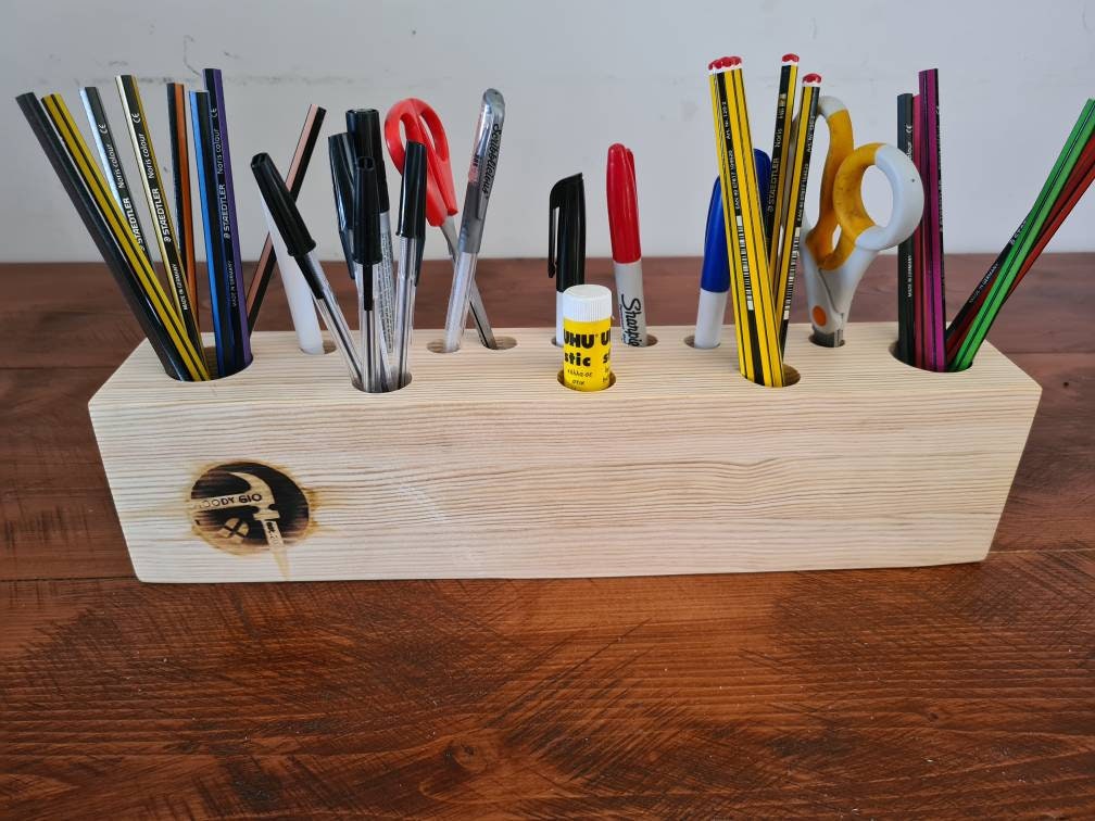reclaimed barn wood pen holder rustic desk organizer