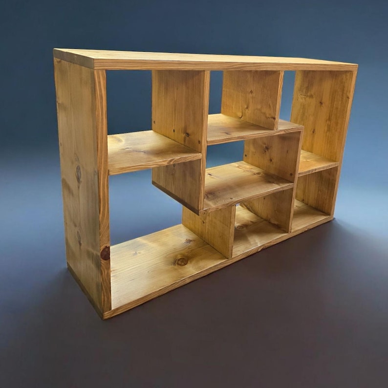 Solid Wood Bookshelf | Rustic Bookcase | BIKUPA handmade Storage Shelf | Industrial Shelving Unit | Open Shelves Book Organizer image 15