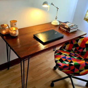 Reclaimed Wood Desk: Rustic Tabletop with Hairpin Legs