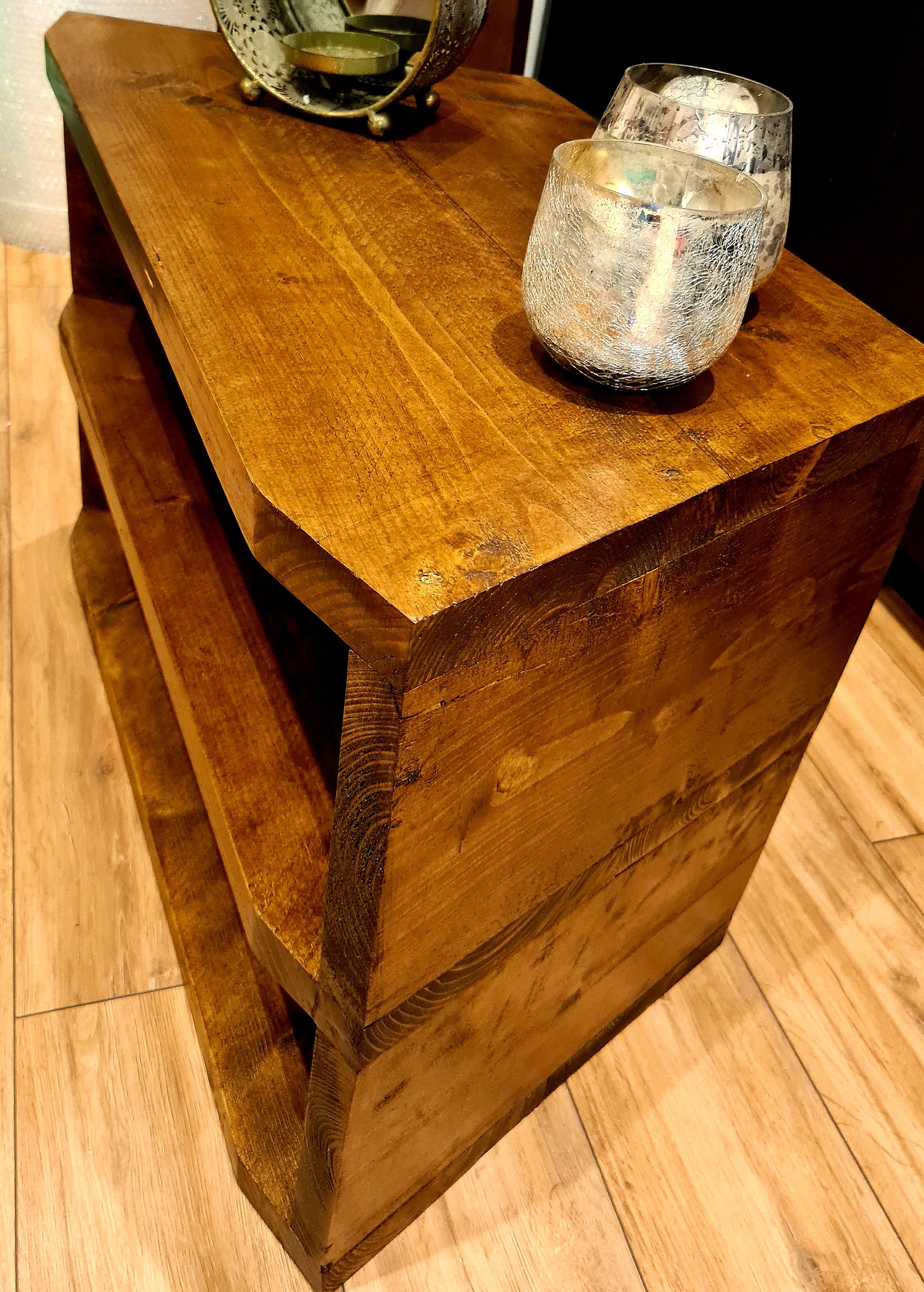 Reclaimed Wood Corner Tv Unit Stand Industrial Rustic Vintage Etsy UK
